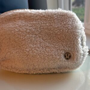 Lululemon Athletica Soft Cream Sherpa Cosmetic Bag